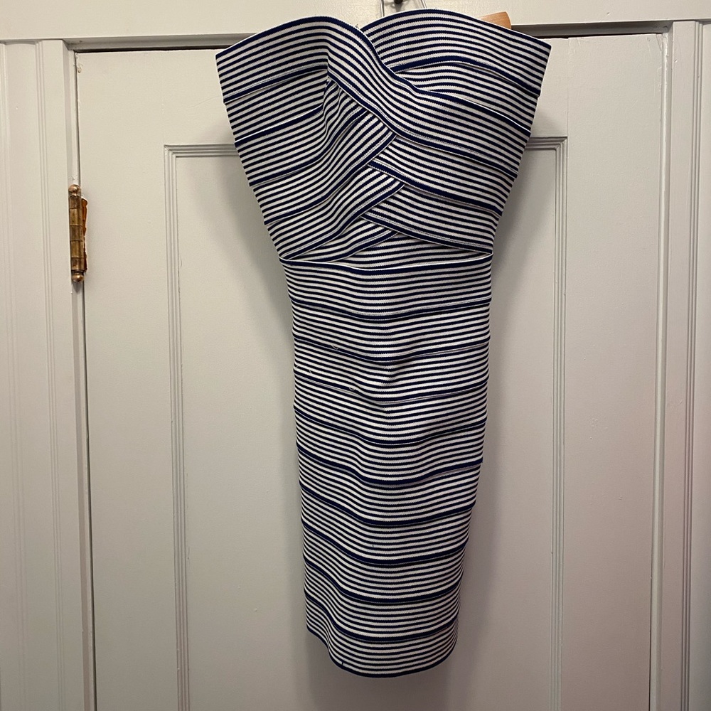 Pleasure doing business striped bandage dress